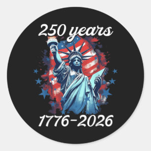 250 år 1776 2026 250-årsjubileum 4 juli runt klistermärke