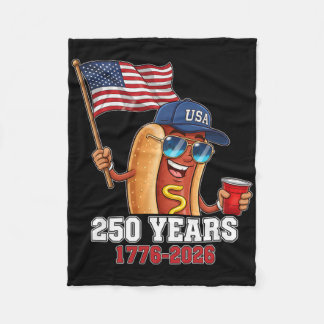 250 år 1776-2026 250-årsjubileum Hotdog Fleecefilt
