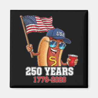 250 år 1776-2026 250-årsjubileum Hotdog Magnet