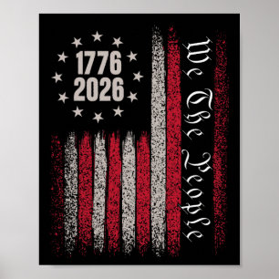 250 år 1776 2026 250-årsjubileum Usa Flagga Vi Fol Poster