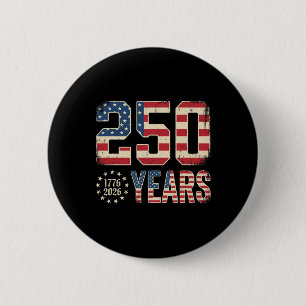 250 år 1776-2026 Amerika Patriotisk Flagga 250-års Knapp