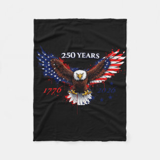 250 år 1776–2026 amerikansk örn patriotisk flagga  fleecefilt
