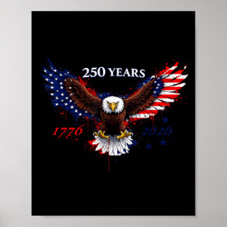 250 år 1776–2026 amerikansk örn patriotisk flagga  poster