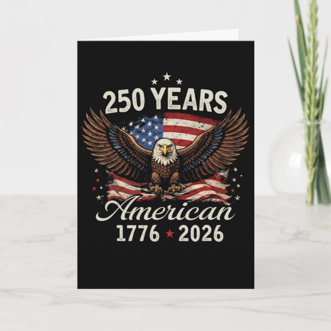 250 år 1776 2026 Födelsedag Usa För Män Kvinnor 4e Kort (Framsida)