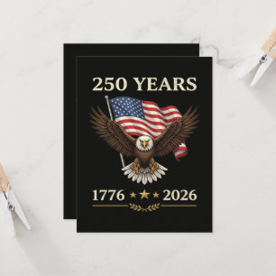 250 år 1776 2026 Örn Amerikansk Flagga Inbjudningar