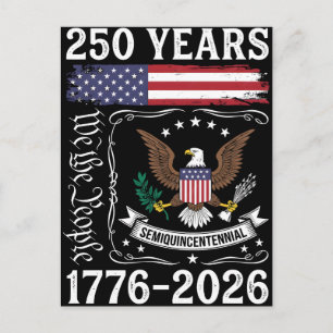 250 år 1776 2026 semiquincentennial usa örn a helg vykort