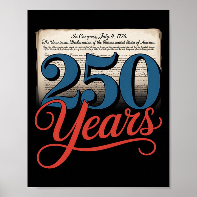 250 år 1776 Självständighetsförklaring gentemot Gi Poster (Framsidan)