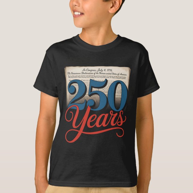 250 år 1776 Självständighetsförklaring gentemot Gi T Shirt (Framsida)