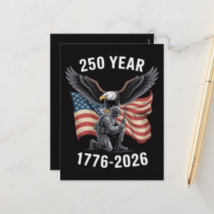 250 år 250-årsjubileum USA 4 juli Helg Vykort