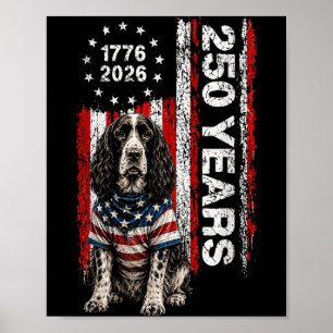 250 år Aamerica Springer Spaniel Hund Usa 4:e Poster