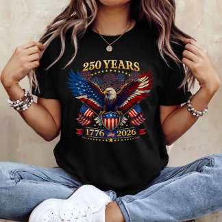 250 år Amerika 1776 2026 250-års 4 juli T Shirt