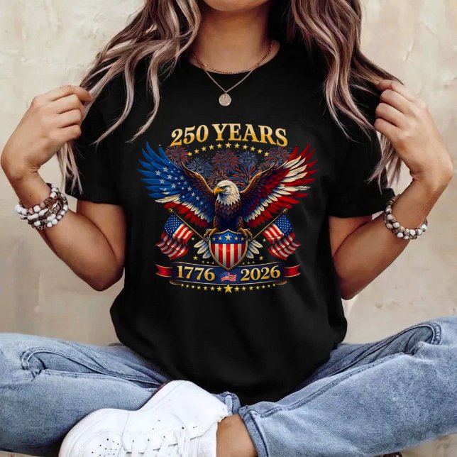 250 år Amerika 1776 2026 250-års 4 juli T Shirt (Skapare uppladdad)