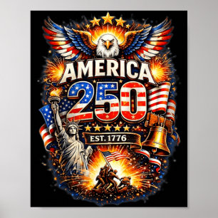 250 år Amerika 1776 2026 250-års USA födelsedag Poster