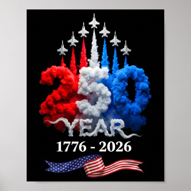 250 år Amerika 1776 2026 250-årsdag 4:e Poster (Framsidan)