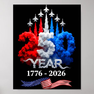 250 år Amerika 1776 2026 250-årsdag 4:e Poster