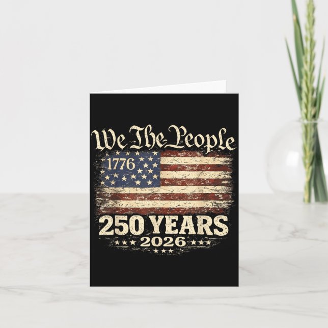 250 år Amerika 1776 2026 250-årsjubileum 4 juli Kort (Framsida)