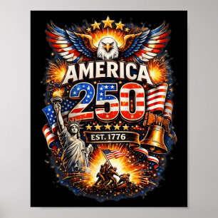 250 år Amerika 1776 2026 250-årsjubileum Usa Födel Poster
