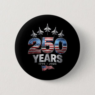 250 år Amerika 1776 2026 250:e USA Patriotisk Knapp
