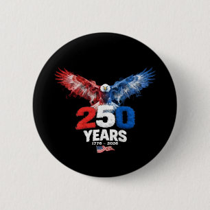 250 år Amerika 1776 2026 250:e USA Patriotisk Knapp