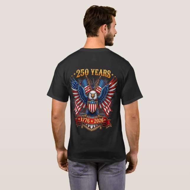 250 år Amerika 1776 2026 Fram- och baksida T Shirt (Hel baksida)