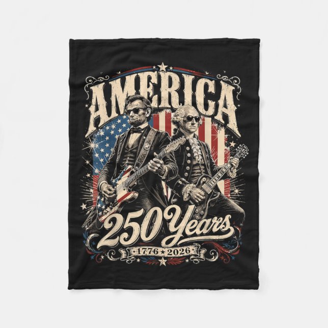 250 år Amerika 1776 2026 Grundlagsfäderna Fleecefilt (Framsidan)