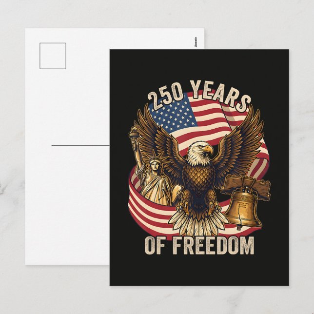 250 år Amerika 1776-2026 Helg Vykort (Fram/baksida)