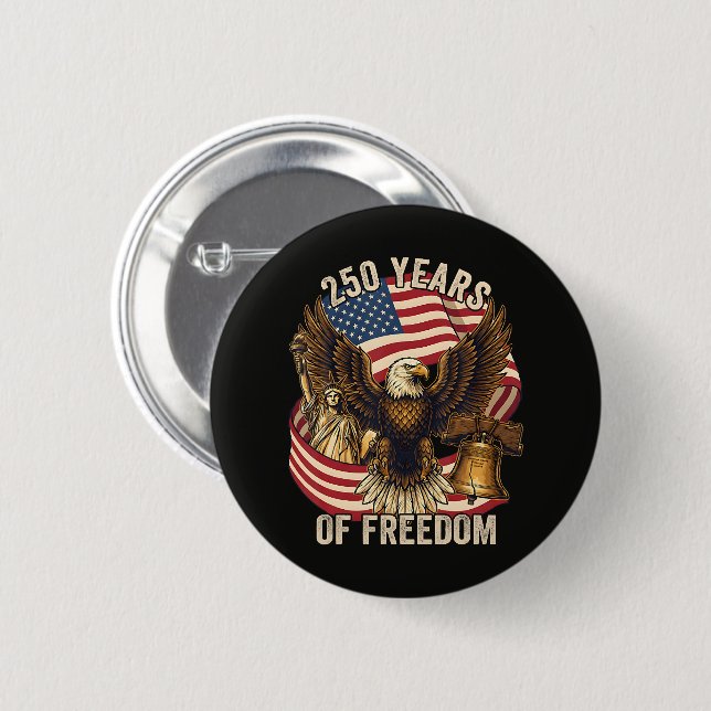 250 år Amerika 1776-2026 Knapp (Framsida & baksida)