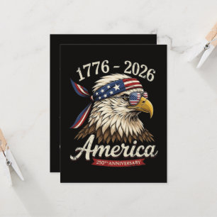 250 år Amerika 1776 2026 Örn Vintage Inbjudningar