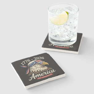 250 år Amerika 1776 2026 Örn Vintage Stenunderlägg