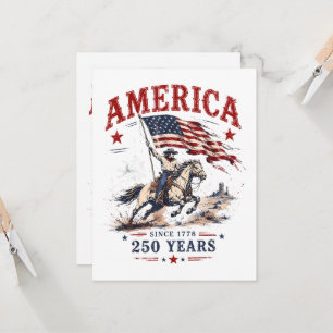 250 år Amerika 1776 2026 Patriotisk Cowboy Inbjudningar