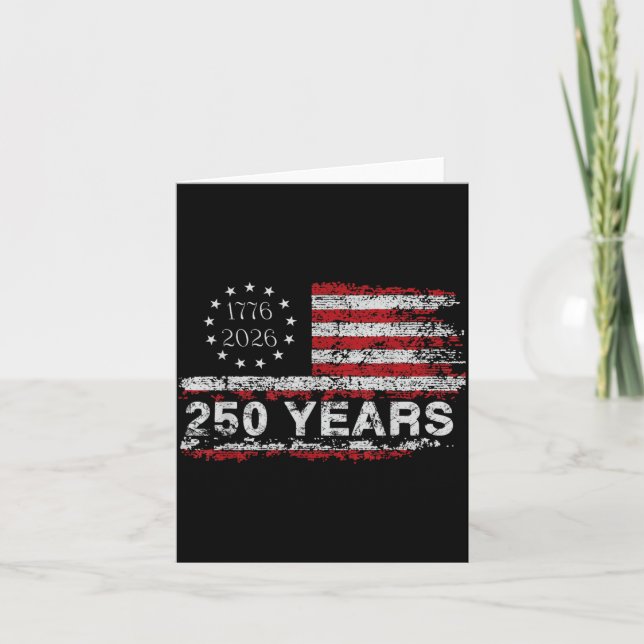 250 år Amerika 1776 2026 sön 4 juli Kort (Framsida)
