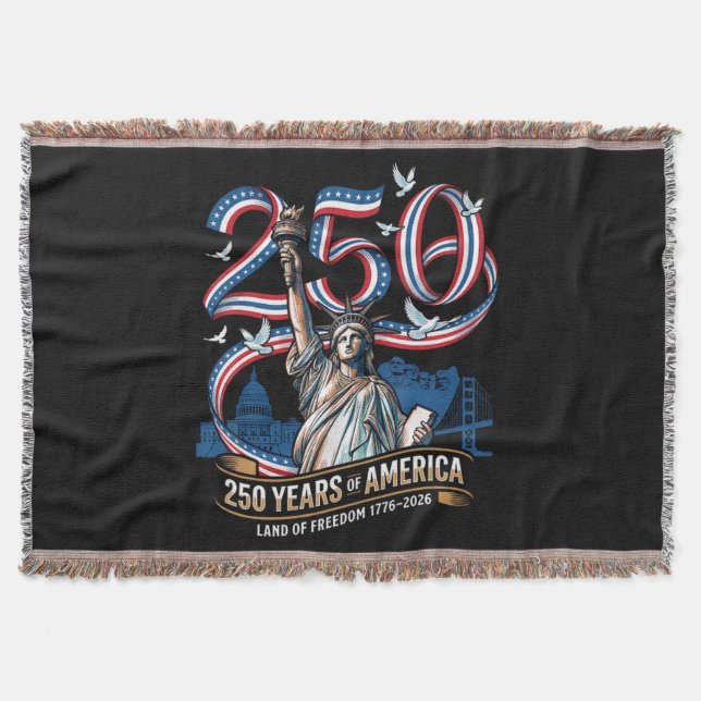 250 år Amerika årsdag 1776 2026 Filt (Framsidan)