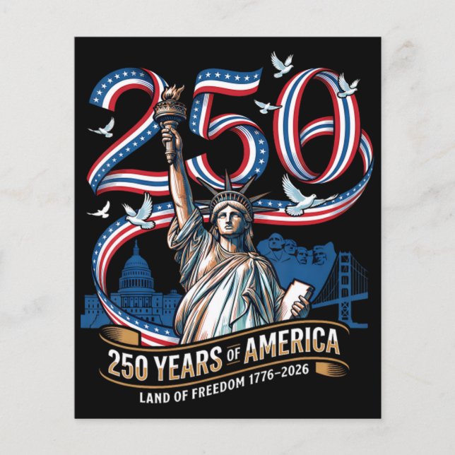 250 år Amerika årsdag 1776 2026 Flygblad (Framsidan)