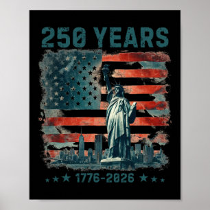 250 år Amerika årsdag 1776 2026 Staty av Poster
