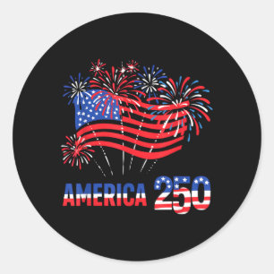 250 år Amerika årsdag 250-årsjubileum för självstä Runt Klistermärke