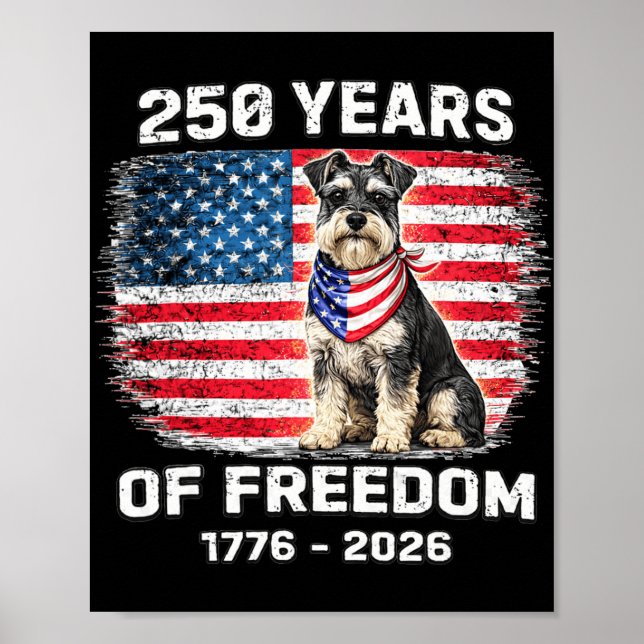 250 år Amerika årsdag Miniature Schnauzer  Poster (Framsidan)