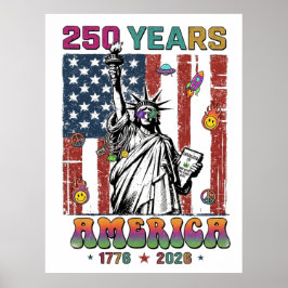 250 år Amerika Fjärde Juli 2026 Patrio Semiqu Poster