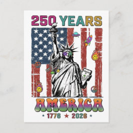 250 år Amerika Fjärde Juli 2026 Patrio Semiqu Vykort