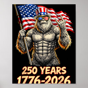 250 år Amerika Jubileum 1776 2026 Bigfoot 4t Poster