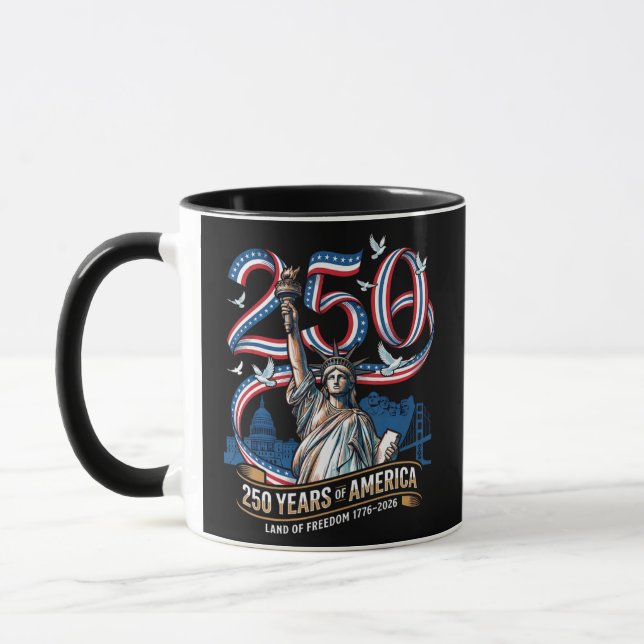 250 år amerika jubileum 1776 2026 mugg (Vänster)