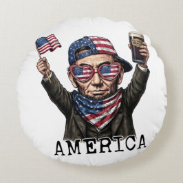 250 år Amerika jubileum 1776 Lincoln Abe Rund Kudde