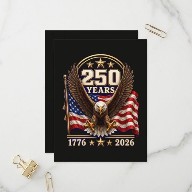 250 år Amerika jubileum 250:e Inbjudan Vykort (Fram/Back In Situ)
