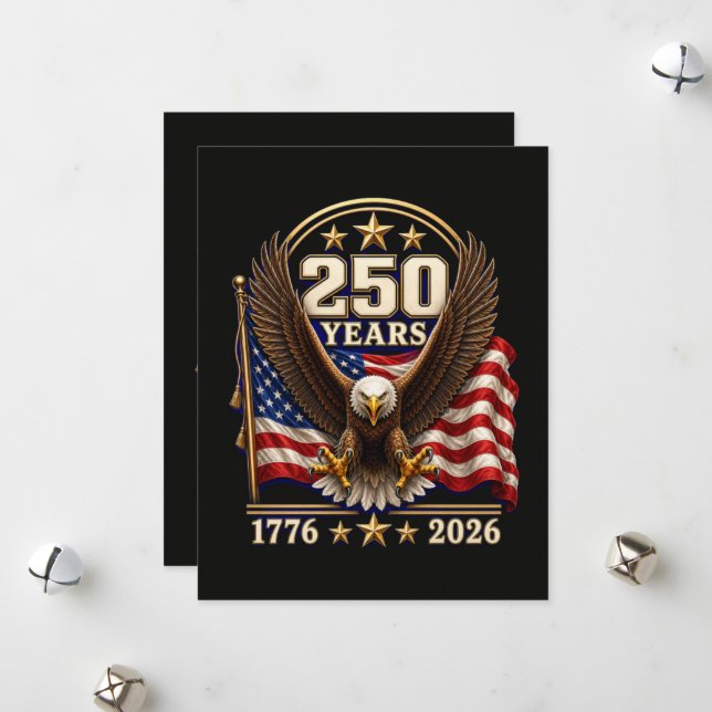 250 år Amerika Jubileum 250:e Julkort (Fram/Back In Situ)