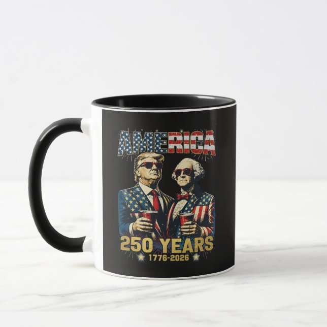 250 år Amerika Jubileum 250:e Trump Mugg (Vänster)