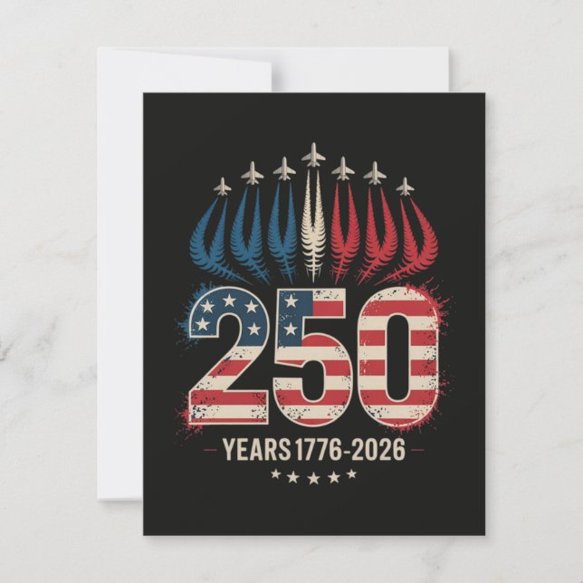 250 år Amerika jubileum Inbjudningar (Framsida)