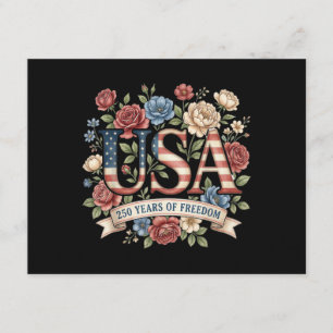 250 år Amerika jubileumsblommor USA 250-årsjubileu Tilläggskort