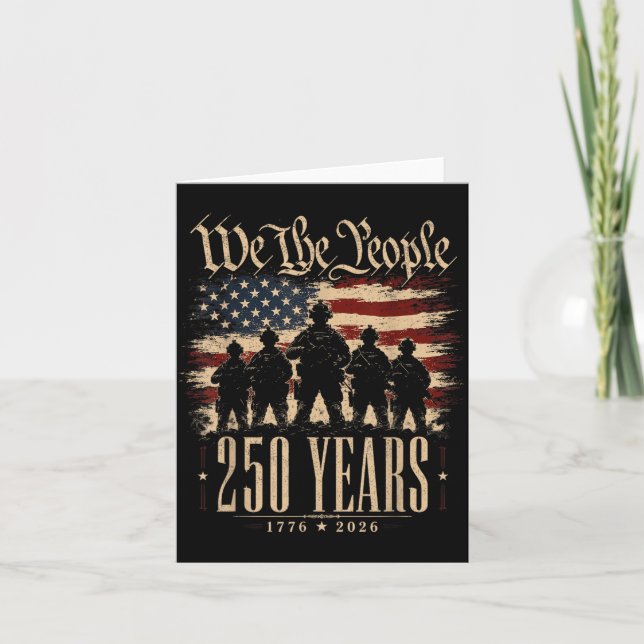 250 år Amerika Patriotisk 4:e juli 250 Kort (Framsida)