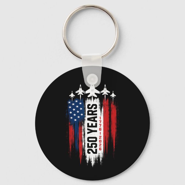 250 år Amerika Patriotisk 4:e Juli 250 Nyckelring (Framsida)