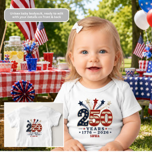 250 år Amerika Personlig Baby Bodysuit T Shirt