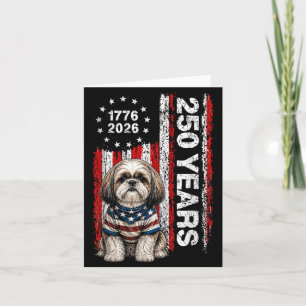 250 år Amerika Shih Tzu Patriotisk Usa Dom 4:e Kort